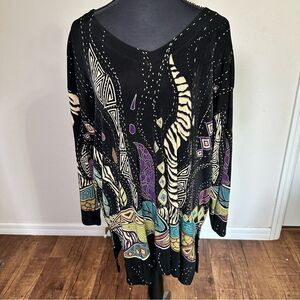 Vintage ATOC Black and Gold Graphic Tunic 2X/3X